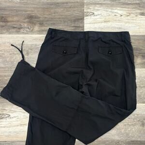 Polo Jeans Ralph Lauren Black Womens 14 Classic Straight Adjustable Ruched Pants